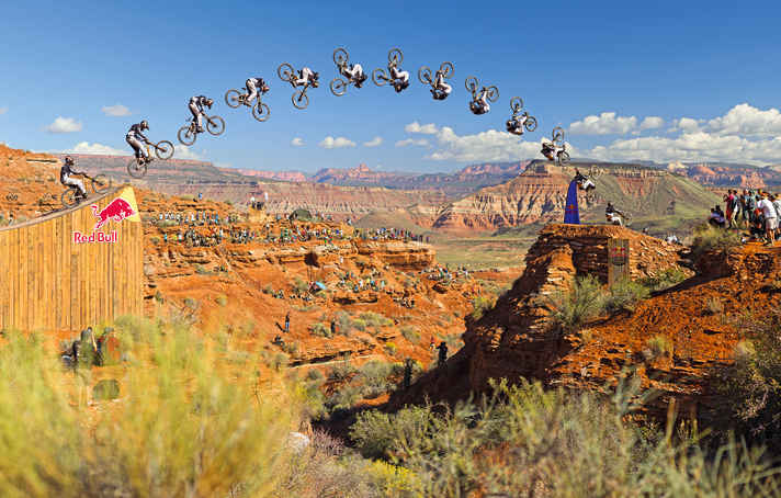Platz 2: Tom van Steenbergen frontflippt den Canyon, doch stürzt bei der Landung.