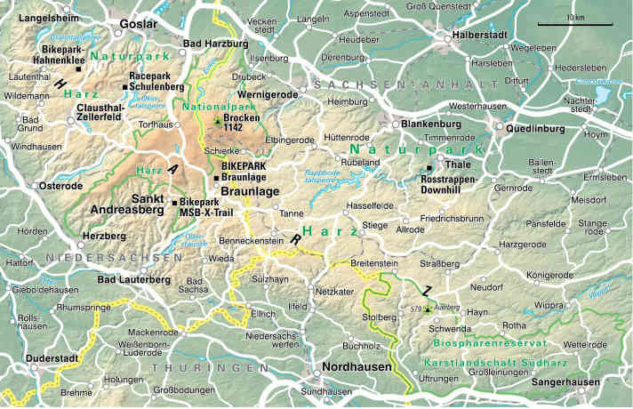 Übersichtskarte Harz