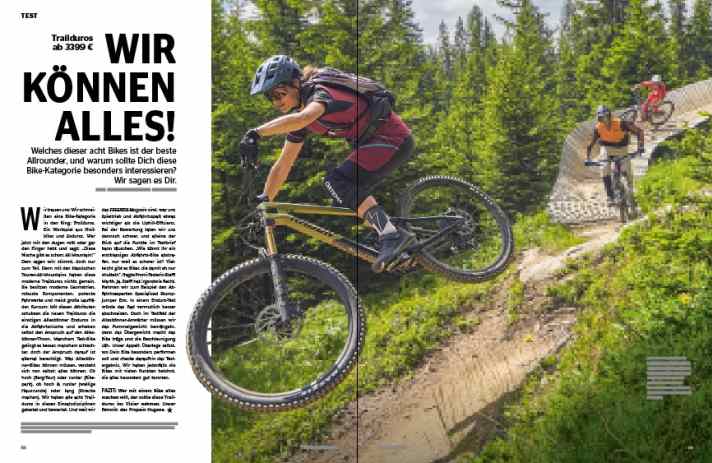  Acht Trailduros im Vergleich. Welches Mit dabei: Promi-Testerinnen Steffi Marth und Bella Chen.