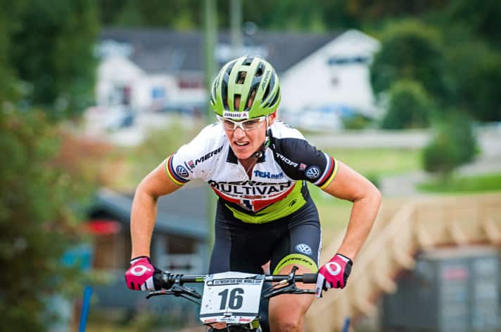   Gunn-Rita Dahle Flesja beim Start des Münsingen-Rennens