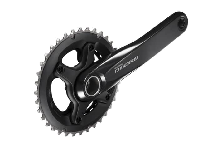   Drei Zweifach-Kurbeln der neuen Shimano Deore wird es geben, alle mit einem Sprung von zehn Zähnen.