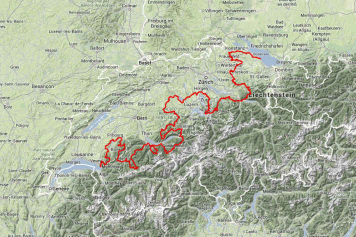   Die diesjährige Strecke des Hope 1000. Knapp 1000 Kilometer und rund 30 000 Höhenmeter heißt es bei diesem Ultra-MTB-Marathon zu absolvieren.