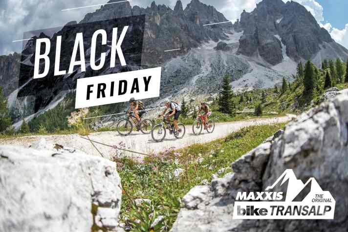 Hungrig auf eine Woche feinstes Marathon-Fahren nach zwei Jahren Pandemie? Dann sichere Dir einen Startplatz für das legendäre Etappenrennen über die Alpen vom 3. bis 9. Juli 2022. Am Black Friday gibt's <a href="https://bike-transalp.de/teilnehmer/anmeldeinfo/" target="_blank" rel="noopener noreferrer nofollow">50 limitierte Startplätze für nur 799 Euro statt regulär 999 Euro</a> !