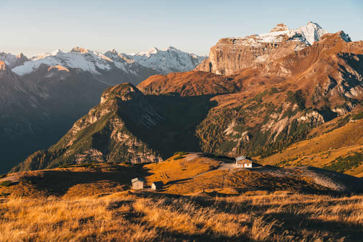 An der Blaserhütte wartet nicht nur sensationelle Aussicht, sondern sogar ein paar Hundert Tiefenmeter gebauter Flowtrail.