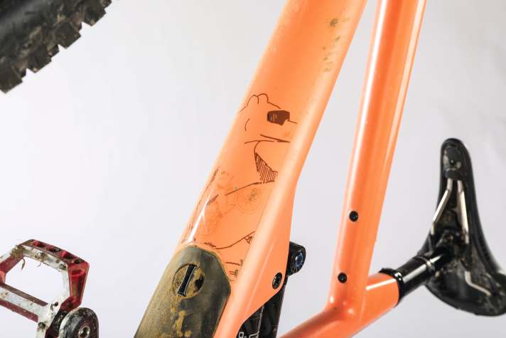 Die Farbe (Yum Gum) polarisierte. Cool, sagten die einen. Pickelcreme-Farbe sagten die anderen. Eine Alternative gibt’s beim GX-Modell nicht. Wer’s dezenter mag, muss das NX-Modell (hellblau) kaufen. Preis: 4699 €. Clevere Option: individuelle Schutzfolien pimpen das Bike-Design.