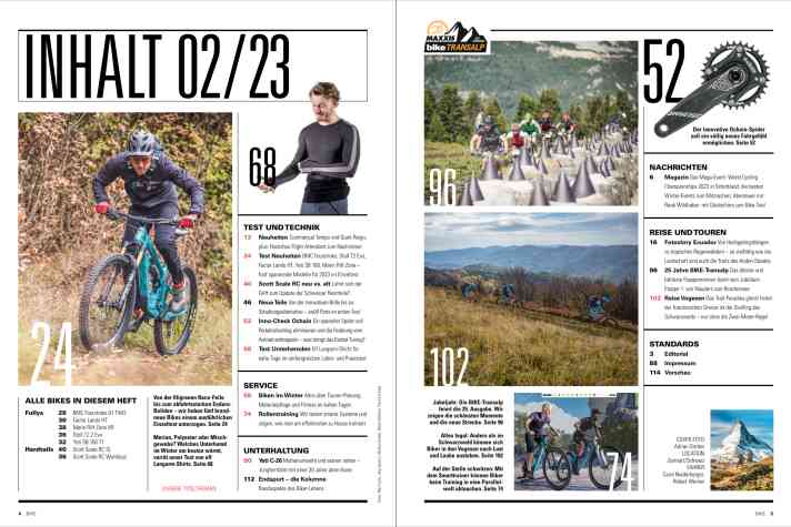Inhalt BIKE 02/2023 