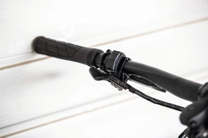   Der neue Shimano E7000 Shifter: Wie viele andere auch, setzt Bergamont ab 2019 auf die minimalistische Bedieneinheit der Japaner. 