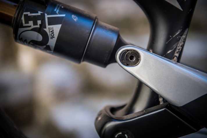   Der Flipchip an der Dämpferaufnahme passt die Geometrie an. Um 0,5 Grad ändern sich Sitz- und Lenkwinkel, auch die Tretlagerhöhe variiert.