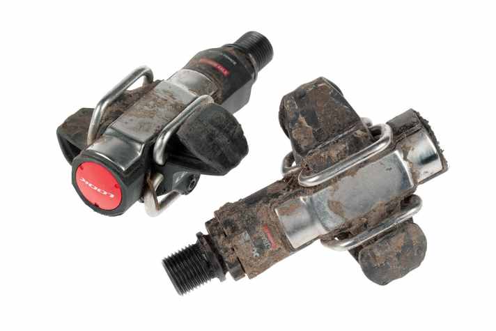  Die Look S-Track Carbon-TI-Pedale sind in Sachen Komfort eine Alternative zu Shimano SPD, die Selbstreinigung funktioniert allerdings nicht so gut.