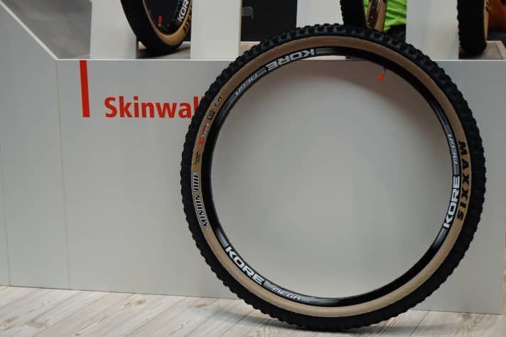   Hingucker: Die Maxxis-Modelle Ardent, Minion DHF, Ikon, DTH und Grifter gibt es jetzt auch in der Exo-Version mit der beliebten, beigen Skinnwall-Seitenwand.