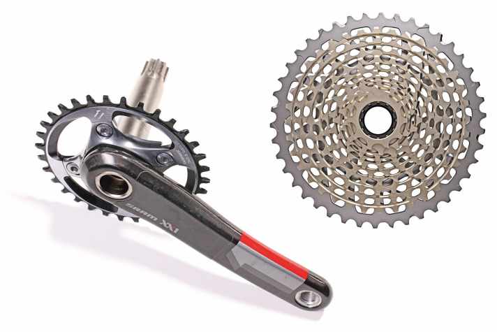  Sram XX1: Der Trendsetter der 1x11-Welle hat ein geringeres Gangspektrum als die Eagle, legte aber im Verschleißtest 2015 sehr gute Werte vor. Kann die Nachfolge-Gruppe mithalten?