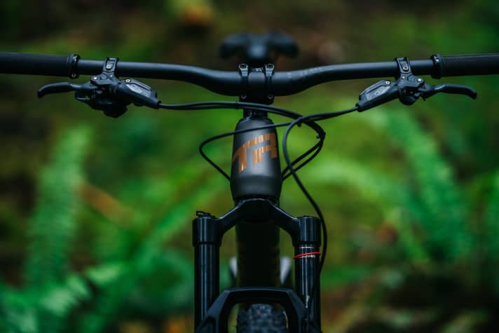   Bei allen Bikes verbaut Transition 800er-Lenker, die man dann auf sein Wunschmaß kürzen kann.