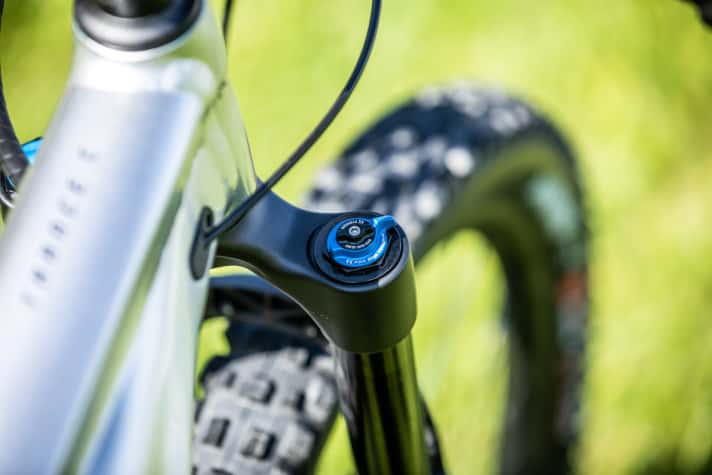   Außerdem werkelt am Giant Trance X E+ 1 Pro 29 eine Fox 36 Performance Elite mit Fit4-Kartusche.