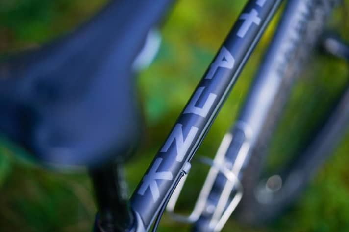   Normalerweise bietet Patria nur einfarbige Pulverbeschichtungen an. Nachdem Henri seinen Patria-Kontakt Michael mehrfach nach Möglichkeiten für einen exklusiveren, punkigeren Look gefragt hatte, war dessen kreative Lust geweckt. "Call it Punk", schrieb Michael aufs Oberrohr. Perfekt! 