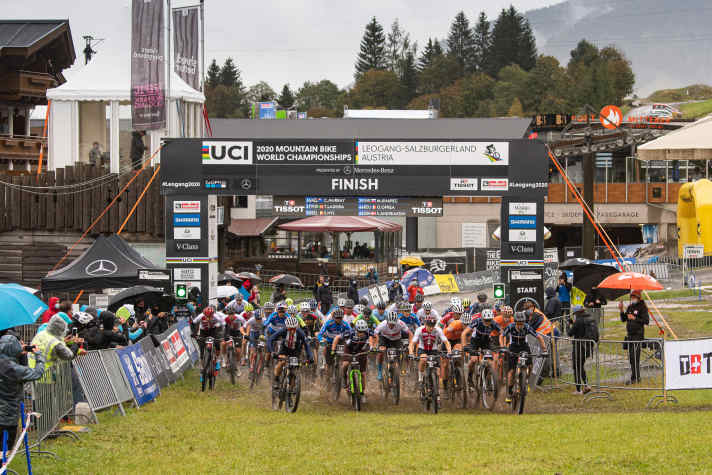   Insgesamt 41 Fahrer starteten beim E-MTB-Bewerb der Herren in Leogang.