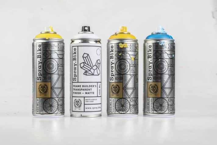   Den Pulverlack von Spray.Bike gibt es in zahlreichen Farben für 11,99 Euro pro 400-ml-Dose >> <a href="https://www.awin1.com/cread.php?awinmid=19942&awinaffid=471469&clickref=B+Fahrradlack&ued=https%3A%2F%2Furban-zweirad.de%2Fproducts%2Ffahrradlack" target="_blank" rel="noopener noreferrer nofollow">hier erhältlich</a> *