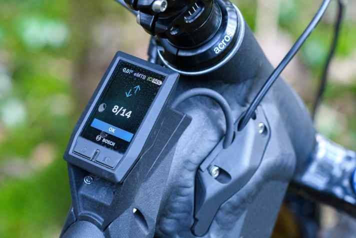   Das Bosch-Display zeigt auf Wunsch auch die Gänge an.