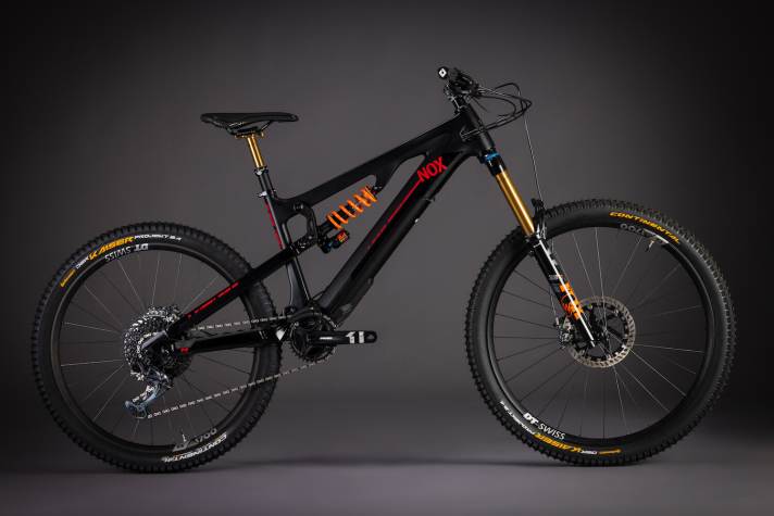   Nox Helium Enduro 7.1 Pro: 8499 Euro, Sram X0 Eagle, Fox 38 / DHX2 Factory, Magura MT7 HC, DT Swiss EX1700
