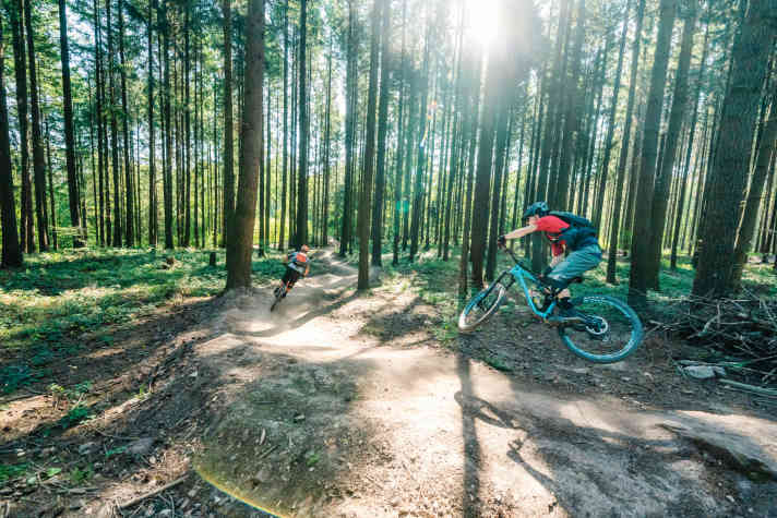 Mit Talent und Spucke: Die Trails am Füsselberg bei Freisen wurden nach modernsten Maßstäben modelliert – und fühlen sich ziemlich nach schottischem Trailcenter an.
