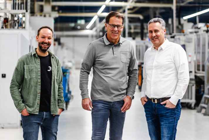 Von rechts: Robert Heine und Hilmar Wanner - die Geschäftsführer und Patrick Steinwand, Head of Sales.