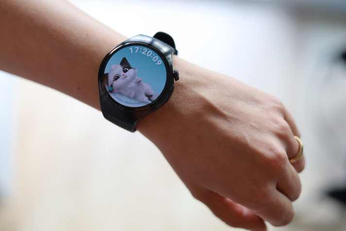 Schmusekater Felix gibt Auskunft über das emotionale Wohlbefinden des Trägers. Die Huawei Watch 5 bietet eine unfassbar große Auswahl an Watchfaces - von seriös bis kitschig.