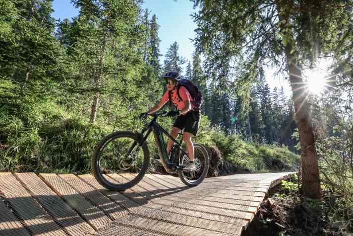Der Carezza-Trail ist der einzige gebaute Trail in der Region. Es gibt auch kniffligere Abfahrtsvarianten.