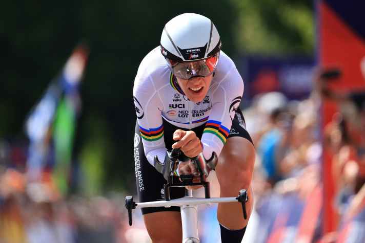 Ellen Van Dijk beim Einzelzeitfahren der European Championships 2022 in Fürstenfeldbruck