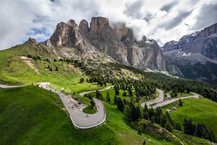 Klettertour beim Maratona dles Dolomites