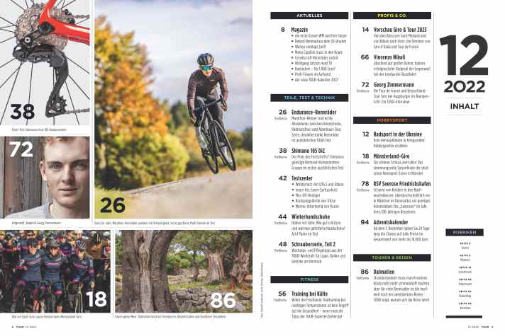 Die Inhalte aus dem TOUR-Heft 12/2022 im Überblick