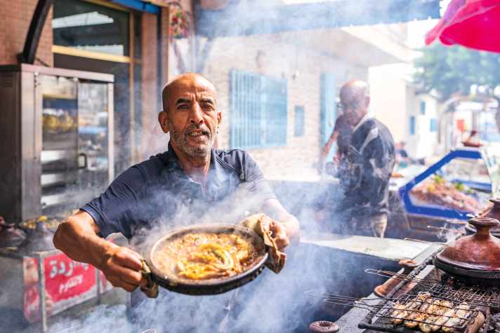 Tajine mit Schwertfisch im Restaurant Miramare an der Strandpromenade von Oued Laou (Tour 3)