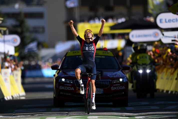 Glücksgefühl: Tom Pidcock gewinnt die Tour-Etappe in Alpe d’Huez