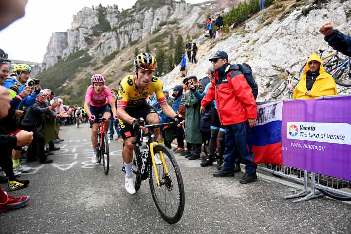 Primoz Roglic und Geraint Thomas auf der 19. Etappe