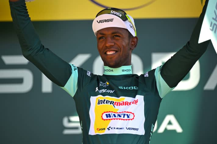 Girmay gewann 2024 drei Etappen und das Punktetrikot bei der Tour de France