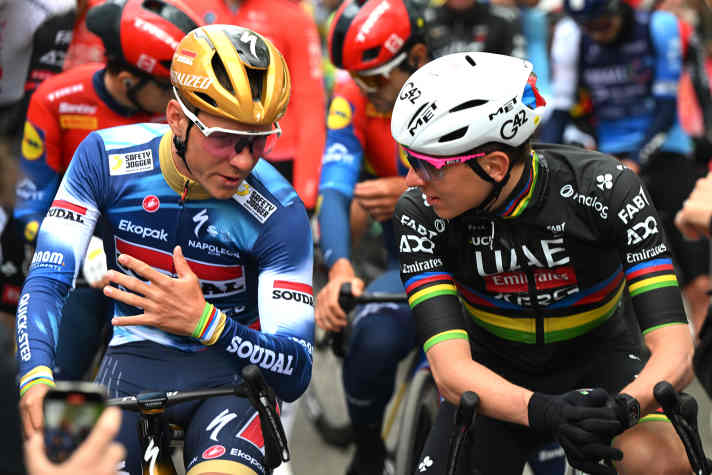 Top-Verdiener im Profi-Radsport: Remco Evenepoel (links) und Tadej Pogačar (rechts)