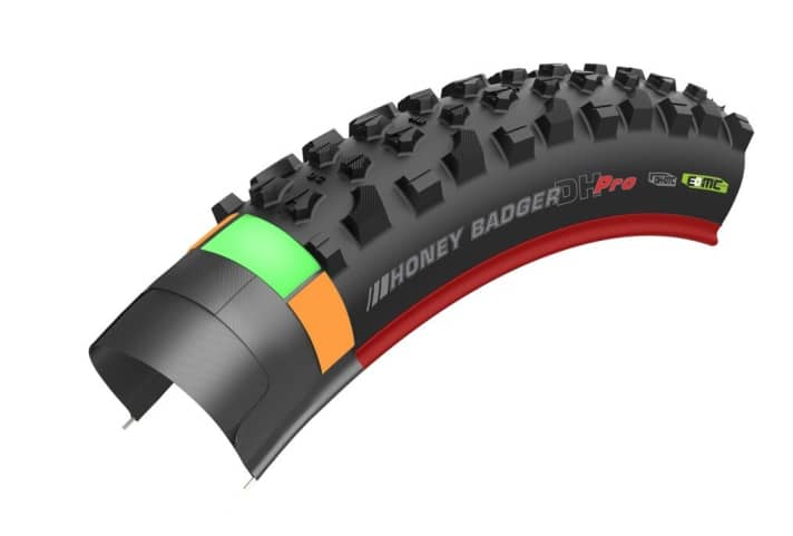   Der Abfahrtsorientierte: der Kenda Honey Badger DH Pro EMC.