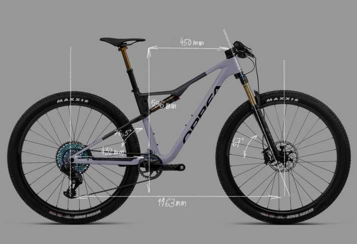 Die wichtigsten Geometriedaten des neuen Orbea Oiz in der Übersicht.