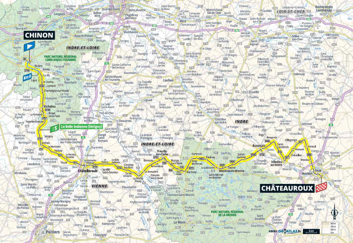 Die 9. Etappe der Tour de France 2025 auf der Karte