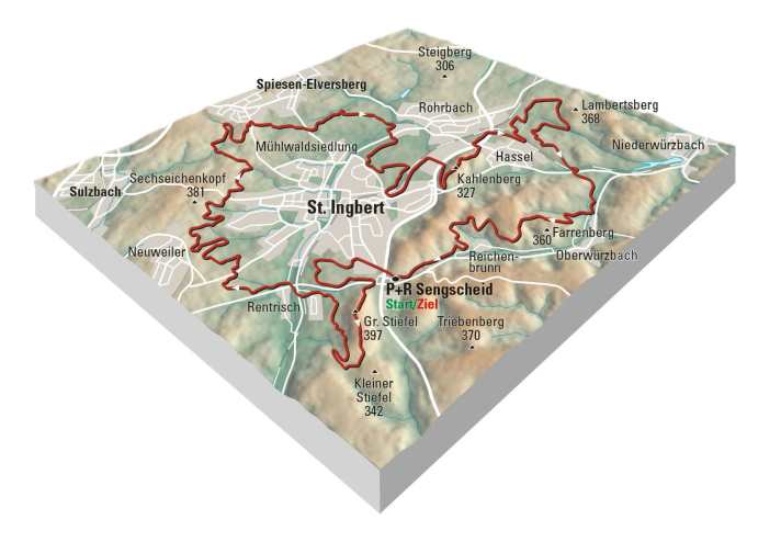 St. Ingbert: „Die Grüne Pur“ ist eine perfekte Trainingsrunde für Marathon-Racer! Fahrtechnisches Nachwürzen ist dank 14 Extra-Schleifen unterschiedlicher Schwierigkeitsgrade zusätzlich möglich.
