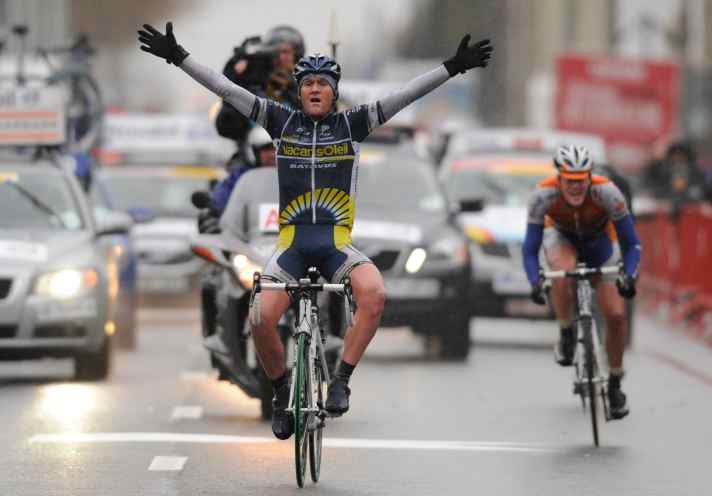 Bobbie Traksel konnte das Unwetterrennen Kuurne-Brüssel-Kuurne 2010 für sich entscheiden.