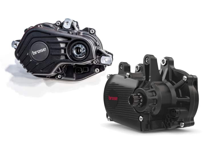 Brose Drive 3 Peak (links) vs. Brose Drive S Mag: Vor allem die integrativere Bauform wird die Bike-Entwickler freuen.