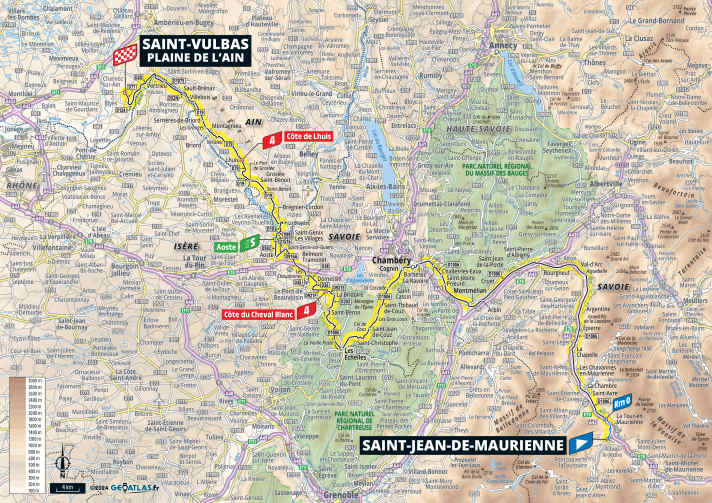 Die 5. Etappe der Tour de France 2024 auf der Karte