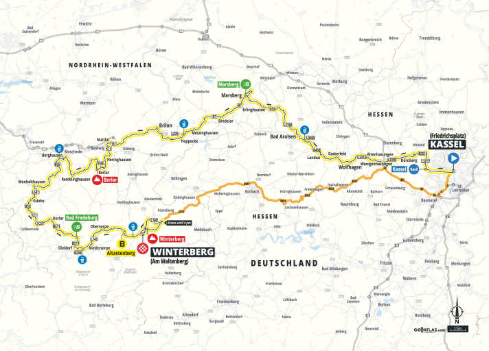 Die Karte zur 2. Etappe der Deutschland Tour 2023