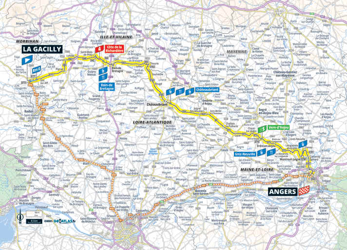 Die 3. Etappe der Tour de France Femmes 2025 auf der Karte