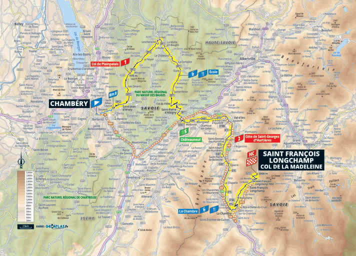 Die 8. Etappe der Tour de France Femmes 2025 auf der Karte