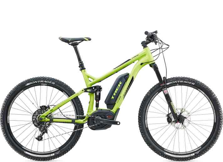   Giftgrün und vielseitig: Das Powerfly+ FS 9 ist serienmäßig mit Variostütze ausgestattet und wiegt 20,9 Kilo.