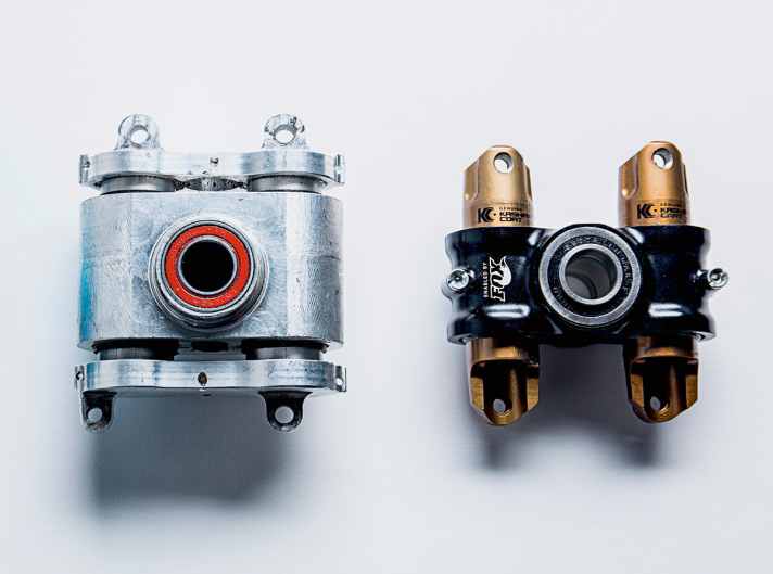   Vom Prototypen zur Serie: Insgesamt drei Jahre tüftelte Yeti am Switch Infinity – ein langer Weg vom ersten Versuchsmuster bis zum fertigen System mit cleaner Optik und reibungsarmer Kashima-Beschichtung.