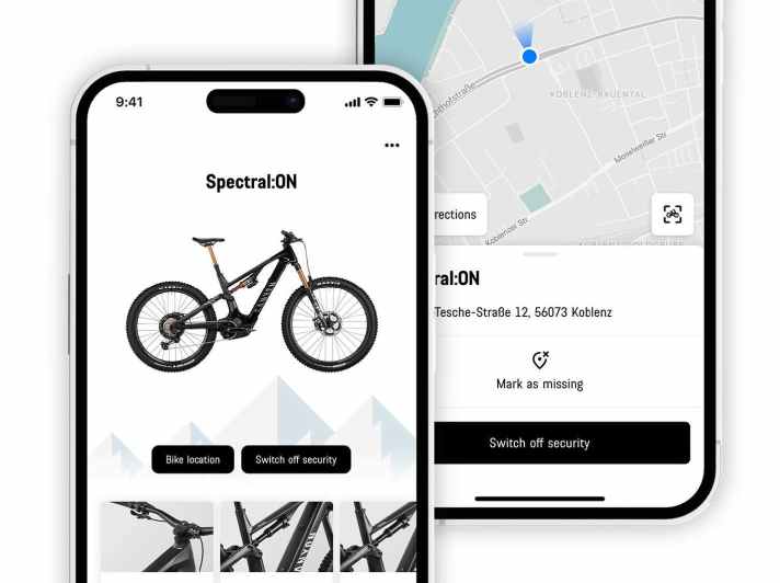 Der GPS-Tracker in den neuen Bikes sendet seinen Standort über Mobilfunk an die App. Das erleichtert die Fahndung und das Finden bei einem Diebstahl.