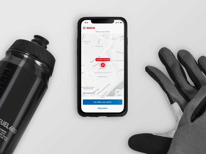 Über die Bosch-App kann, in Kombi mit dem Connect Modul, zu jedem Zeitpunkt der Standort des Bikes angezeigt werden.