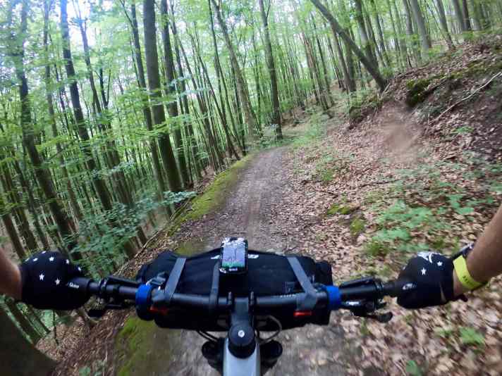 Auf dem Schlangenweg, einem der besten Trails des Tages.