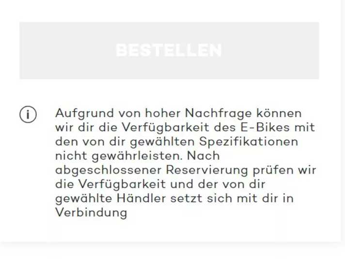 Screenshot der Advanced-Webseite (Stand 24.10.22): Der Kauf eines Offroad Pro Race scheint noch nicht uneingeschränkt möglich zu sein.